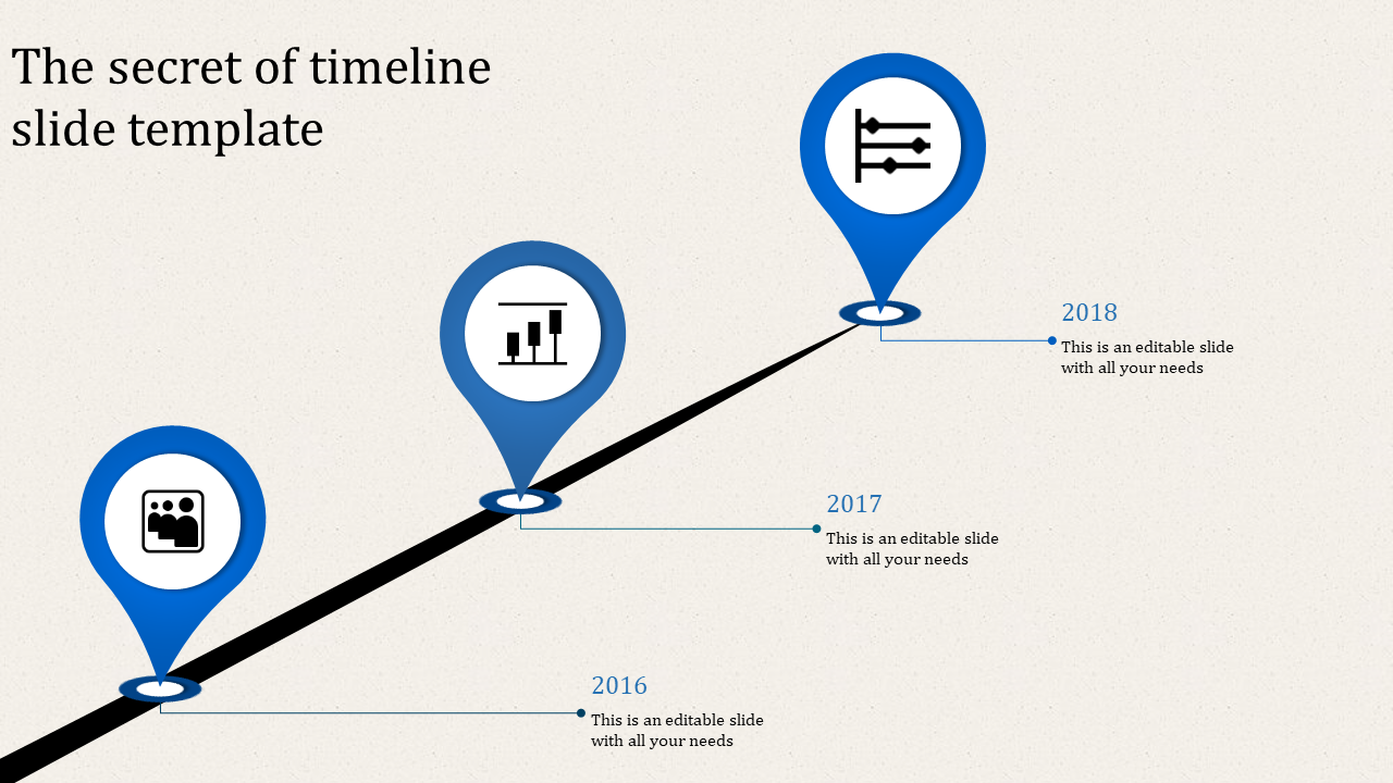 Our Predesigned Timeline Template PPT Slides-Blue Color
